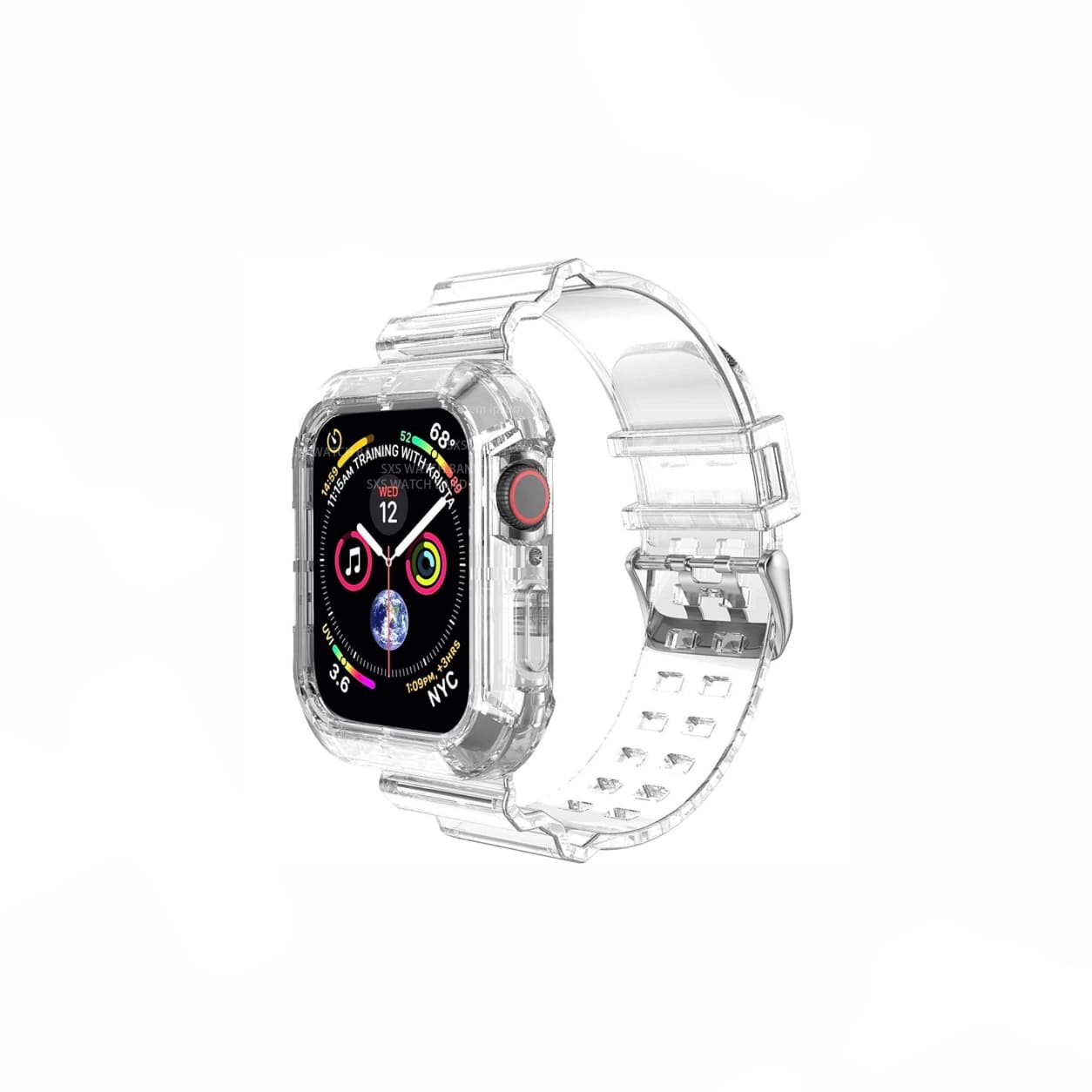بند ساعت سیلیکونی طرح اسپرت نئونی مناسب Apple Watch 45mm